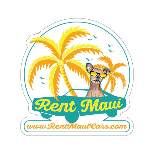 Rent Maui Palm Trees Dog Kiss-Cut Sticker