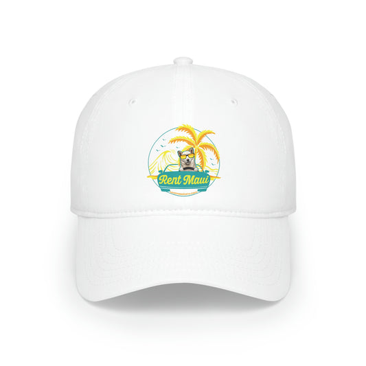 Rent Maui Ocean And Palm Tree Dog Baseball Cap